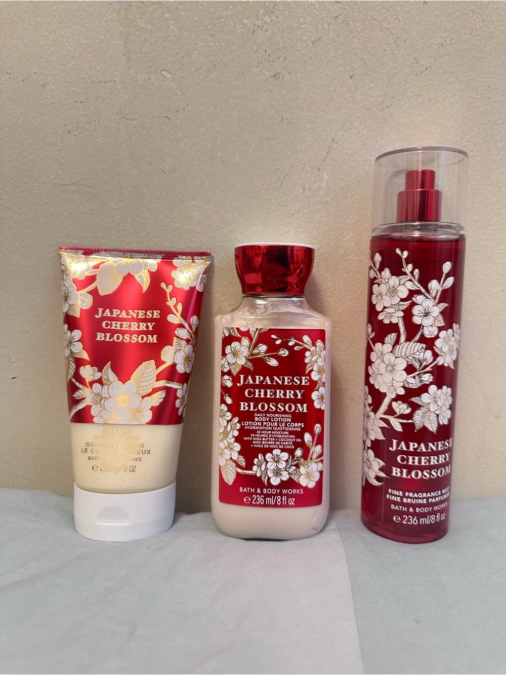 Bath & Body Works Japanese Cherry Blossom 3-Piece Set (NEW)